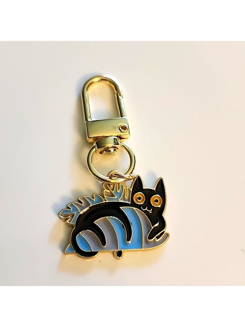 Mischievous CAT  ZIPPER Pull purse charm   Charm bracelet Lobster claw clip